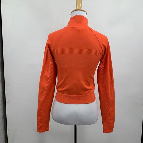 Fabletics Jacket Womens S Small Tangerine Tory Cropped Seamless Full Zip Mock - Picture 5 of 11